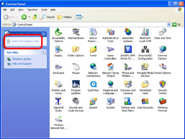 Click to zoom in on the Control Panel Classic View screenshot. Windows Screen Saver dialog box with My Pictures Slideshow Highlighted